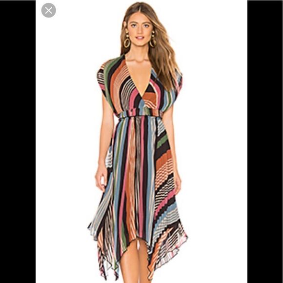 NWOT SAYLOR Lia Dress In Multi Stripe Size Large - Picture 7 of 7